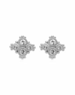 Coupon 🛒 Judith Ripka Santorini Silver 0.40 Ct. Tw. White Topaz Earrings 👩 Women 🛒
