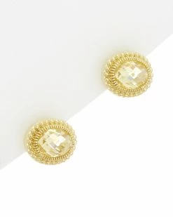 Flash Sale ⌛ Judith Ripka 14K Over Silver CZ Studs 👩 Women Earrings 🤩