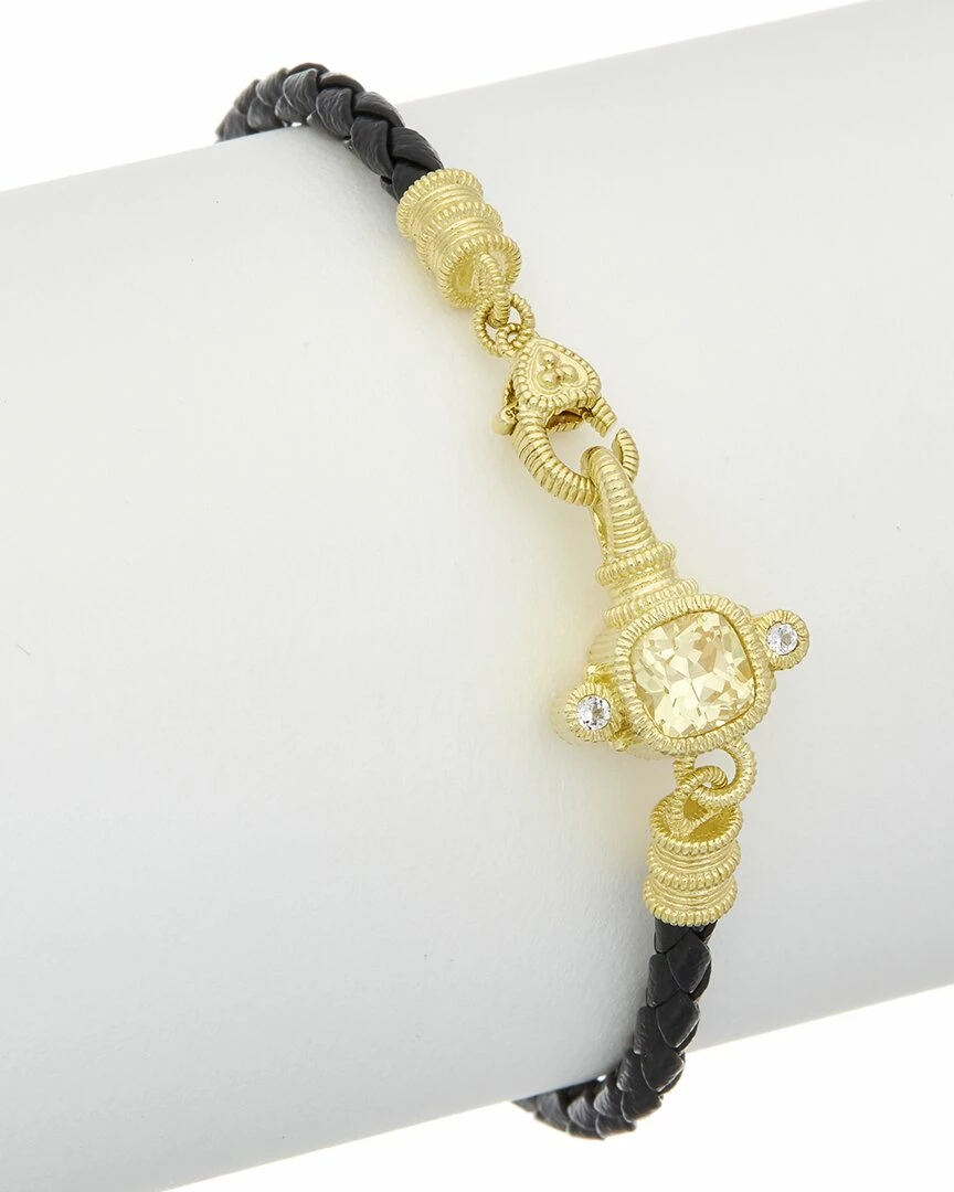 Hot Sale ð Judith Ripka 14K Over Silver & Leather 0.12 Ct. Tw. White Topaz & CZ Bracelet ð© Women Bracelets ð 3 Hot Sale ð Judith Ripka 14K Over Silver & Leather 0.12 Ct. Tw. White Topaz & CZ Bracelet ð© Women Bracelets ð