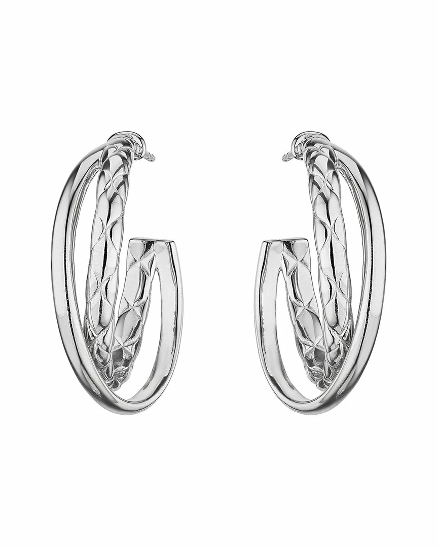 Outlet ð Judith Ripka Aura Silver Hoops ð© Women Earrings ð 3 Outlet ð Judith Ripka Aura Silver Hoops ð© Women Earrings ð