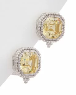 Coupon 😉 Judith Ripka Estate Silver CZ Earrings 👩 Women 👍