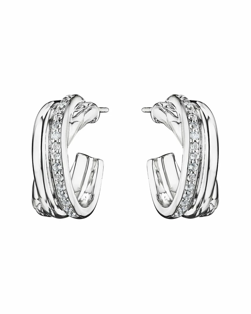 Discount ð€© Judith Ripka Aura Silver White Topaz Hoops ð© Women Earrings ð 3 Discount ð€© Judith Ripka Aura Silver White Topaz Hoops ð© Women Earrings ð