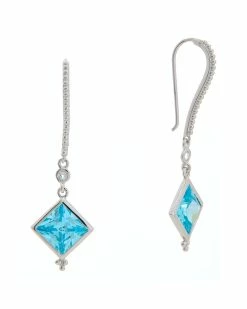 Promo ✨ Judith Ripka Watercolors Silver CZ Drop Earrings 👩 Women 💯