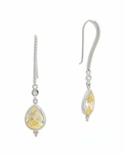 New 🤩 Judith Ripka Watercolors Silver CZ Drop Earrings 👩 Women ❤️