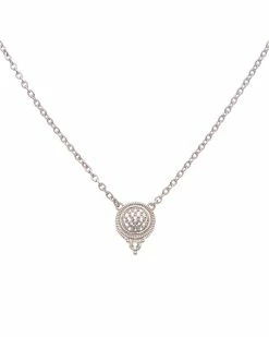 Budget ⌛ Judith Ripka La Petite Silver White Topaz Pendant Necklace 👩 Women Necklaces 🤩
