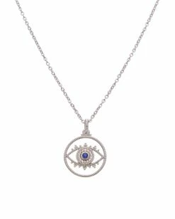 New 🌟 Judith Ripka La Petite Silver 0.14 Ct. Tw. Gemstone Pendant Necklace 👩 Women Necklaces ⌛