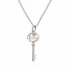 Promo 👍 Judith Ripka Little Jewels Silver White Topaz Love Key Pendant Necklace 👩 Women Necklaces 😉 -Judith Ripka Sales 6030377903 RLLZ 1