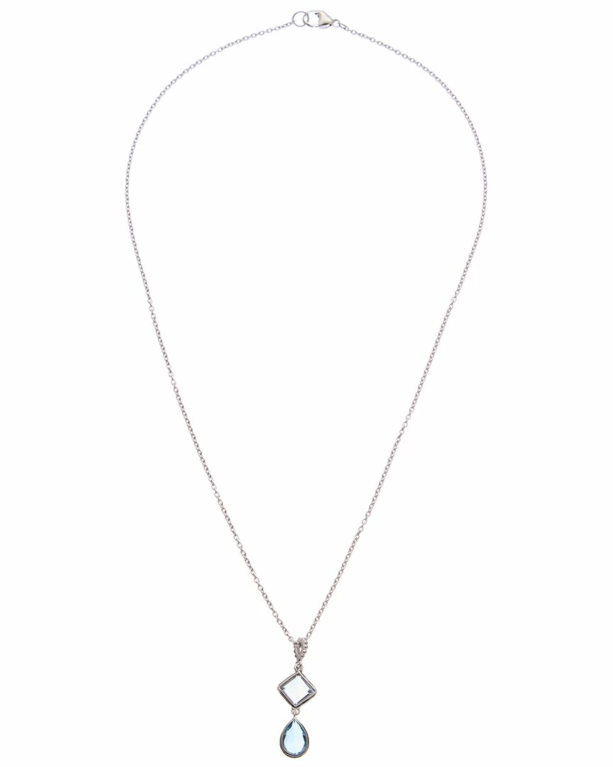 Wholesale ð Judith Ripka Watercolors Silver 3.00 Ct. Tw. Gemstone Double Drop Pendant Necklace ð© Women Necklaces â 4 Wholesale ð Judith Ripka Watercolors Silver 3.00 Ct. Tw. Gemstone Double Drop Pendant Necklace ð© Women Necklaces â - Image 2