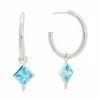 Budget 🛒 Judith Ripka Watercolors Silver CZ Drop Hoops 👩 Women Earrings 🛒 -Judith Ripka Sales 6030377912 RLLZ 1