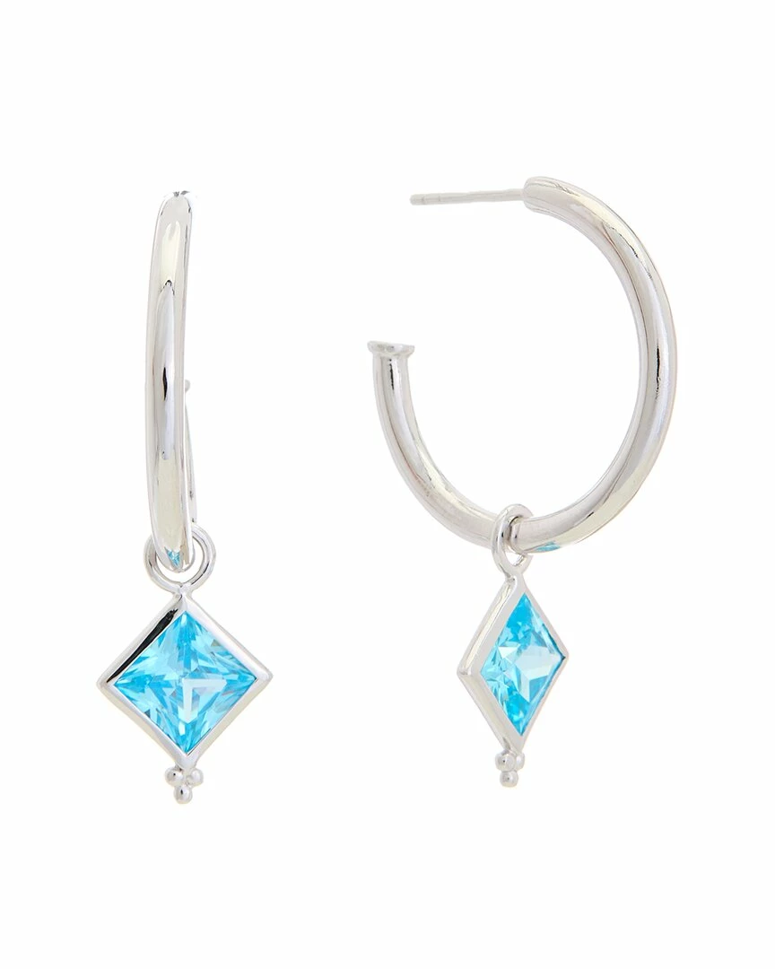 Budget ๐ Judith Ripka Watercolors Silver CZ Drop Hoops ๐ฉ Women Earrings ๐ 3 Budget ๐ Judith Ripka Watercolors Silver CZ Drop Hoops ๐ฉ Women Earrings ๐