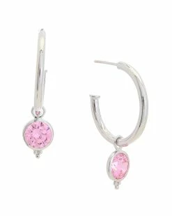 Top 10 👍 Judith Ripka Watercolors Silver CZ Drop Hoops 👩 Women Earrings 💯