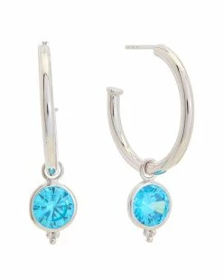 Top 10 ⭐ Judith Ripka Watercolors Silver CZ Drop Hoops 👩 Women Earrings 😍