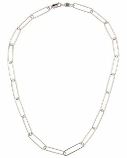 Best deal ð Judith Ripka Links Silver Elongated Flat Oval Link Necklace ð© Women Necklaces â€ïž