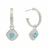 New 🔔 Judith Ripka Julian Silver CZ Charm Hoops 👩 Women Earrings 🤩 -Judith Ripka Sales 6030377922 RLLZ 1
