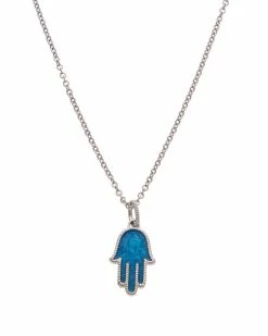 Buy ๐ Judith Ripka Little Jewels Silver Hamsa Pendant Necklace ๐ฉ Women Necklaces ๐