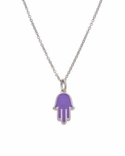 Outlet 🎉 Judith Ripka Little Jewels Silver Hamsa Pendant Necklace 👩 Women Necklaces ✔️