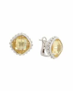 Outlet ⭐ Judith Ripka Classic Silver CZ Checkerboard Earrings 👩 Women ✨