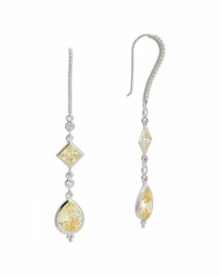 Outlet 🌟 Judith Ripka Watercolors Silver CZ Drop Earrings 👩 Women 😀