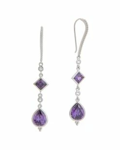 Best deal ⭐ Judith Ripka Watercolors Silver CZ Drop Earrings 👩 Women 👍