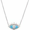 Best deal 🤩 Judith Ripka Little Jewels Silver 0.15 Ct. Tw. White Topaz Evil Eye Pendant Necklace 👩 Women Necklaces 🔥 -Judith Ripka Sales 6030377940 RLLZ 1