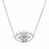 Wholesale 🛒 Judith Ripka Little Jewels Silver 0.64 Ct. Tw. Gemstone CZ Evil Eye Pendant Necklace 👩 Women Necklaces 🧨 -Judith Ripka Sales 6030377941 RLLZ 1