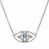 Outlet 🎁 Judith Ripka Little Jewels Silver 0.84 Ct. Tw. Gemstone CZ Evil Eye Pendant Necklace 👩 Women Necklaces 👍 -Judith Ripka Sales 6030377942 RLLZ 1