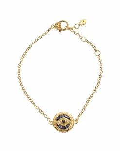 New ⌛ Judith Ripka 14K Over Silver 0.13 Ct. Tw. Gemstone Evil Eye Bracelet 👩 Women Bracelets 👏