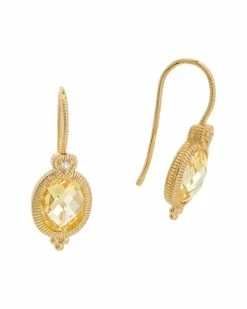 Hot Sale 🛒 Judith Ripka Classic 14K Over Silver CZ Earrings 👩 Women 🔔