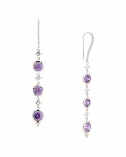Buy 🔥 Judith Ripka Watercolors Silver CZ Drop Earrings 👩 Women 💯