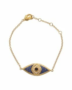 Buy 🔥 Judith Ripka Lucky 14K Over Silver 0.75 Ct. Tw. Gemstone Evil Eye Bracelet 👩 Women Bracelets 🎁