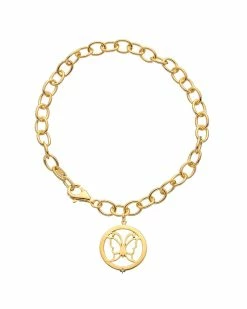 Budget 🛒 Judith Ripka Little Jewels 14K Over Silver White Topaz Butterfly Charm Bracelet 👩 Women Bracelets ✨