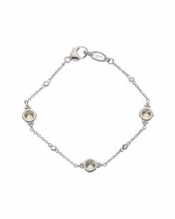 Buy 😍 Judith Ripka Watercolors Silver White Topaz CZ Stones By The Yard Bracelet 👩 Women Bracelets 🌟