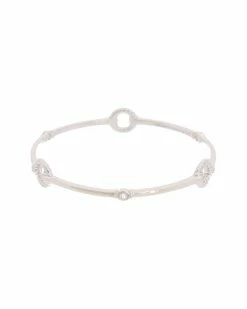 Best deal ❤️ Judith Ripka Cavallo Silver 0.25 Ct. Tw. White Topaz Bangle Bracelet 👩 Women Bracelets 💯