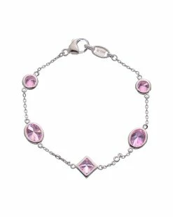 Coupon 🔥 Judith Ripka Watercolors Silver White Topaz CZ Stones By The Yard Bracelet 👩 Women Bracelets 🧨