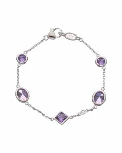 Wholesale ❤️ Judith Ripka Watercolors Silver White Topaz CZ Stones By The Yard Bracelet 👩 Women Bracelets ✔️