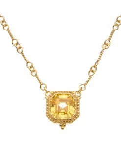 Discount ✨ Judith Ripka Estate 14K Over Silver CZ Asscher Necklace 👩 Women Necklaces 👏