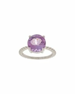 Deals 🎁 Judith Ripka Water Colors Silver Amethyst Round Ring 👩 Women Rings ✨