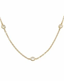 Coupon 🥰 Judith Ripka Water Colors 14K Over Silver CZ Necklace 👩 Women Necklaces 😉