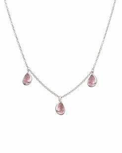 Cheap 🤩 Judith Ripka Water Colors Silver CZ Drop Necklace 👩 Women Necklaces 😍