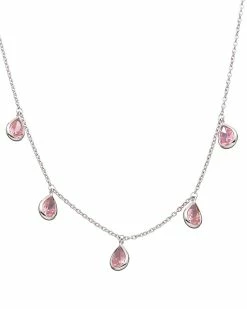 Best Pirce 🛒 Judith Ripka Water Colors Silver CZ Drop Necklace 👩 Women Necklaces 🤩
