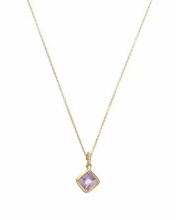 Best reviews of 😀 Judith Ripka Water Colors 14K Over Silver Amethyst Square Pendant Necklace 👩 Women Necklaces 🧨