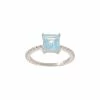 Outlet ⭐ Judith Ripka Water Colors Silver Blue Topaz Square Ring 👩 Women Rings 🎉 -Judith Ripka Sales 6030949965 RLLZ 1