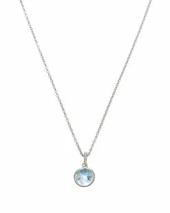Buy 👍 Judith Ripka Water Colors Silver Blue Topaz Pendant Necklace 👩 Women Necklaces 🥰