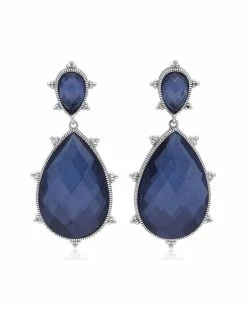 Budget 🧨 Judith Ripka Amalfi Silver Gemstone Dangle Earrings 👩 Women ✨