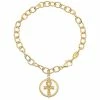 Cheapest ⭐ Judith Ripka Little Jewels 14K Over Silver White Topaz Ankh Charm Bracelet 👩 Women Bracelets 🎉 -Judith Ripka Sales 6030949972 RLLZ 1