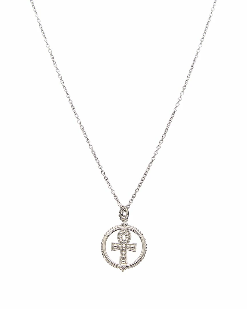 Brand new ๐ Judith Ripka Little Jewels Silver White Topaz Ankh Charm Necklace ๐ฉ Women Necklaces ๐ 3 Brand new ๐ Judith Ripka Little Jewels Silver White Topaz Ankh Charm Necklace ๐ฉ Women Necklaces ๐