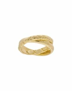 Budget 🎁 Judith Ripka Aura 14K Over Silver Two-Row Ring 👩 Women Rings 🔥