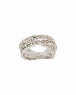 Cheapest ❤️ Judith Ripka Aura Silver White Topaz Braided Ring 👩 Women Rings ⌛