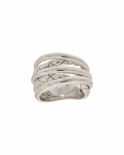 Deals 🧨 Judith Ripka Aura Silver Five-Band Ring 👩 Women Rings 😍