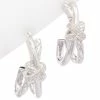 Wholesale ✔️ Judith Ripka Aura Silver White Topaz Braided Crisscross Hoops 👩 Women Earrings 🎁 -Judith Ripka Sales 6030949983 RLLZ 1
